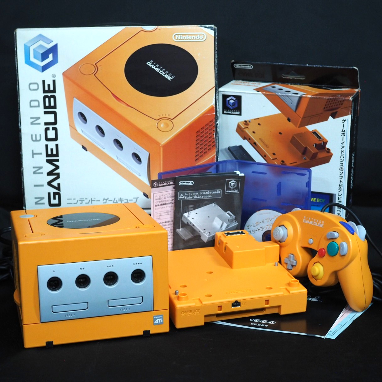 Nintendo GameCube Console DOL-001 Orange + GBP Boxed Tested Serial Match GC