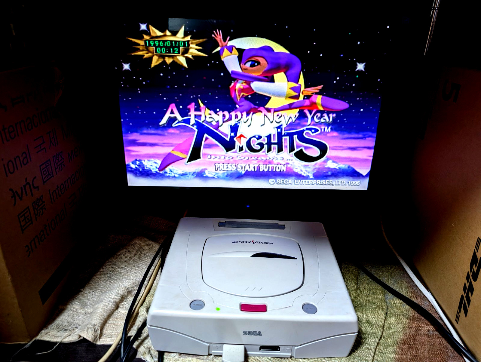 Sega Saturn White Console Sonic Jam Sonic R Japan Box