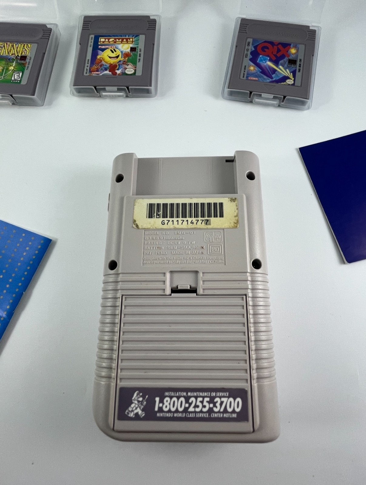 Nintendo Game Boy Handheld System Gray DMG-01 Bundle W 3 Games & Manuals