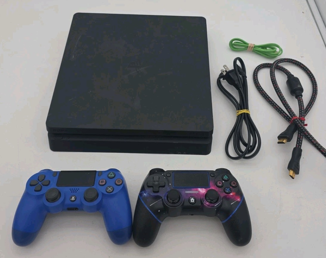 PlayStation 4 PS4 Slim 500 GB Console LOW FIRMWARE 10.01 CUH-2015A 2 Controllers