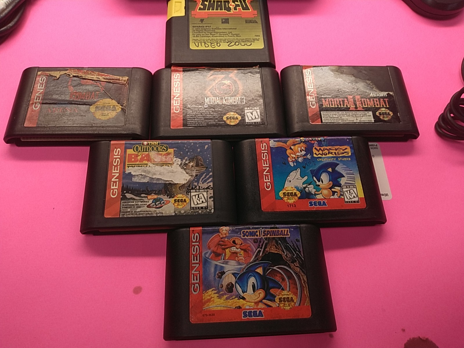 Sega Genesis system2 W/ 7 Games Mortal Kombat 1 2 And 3