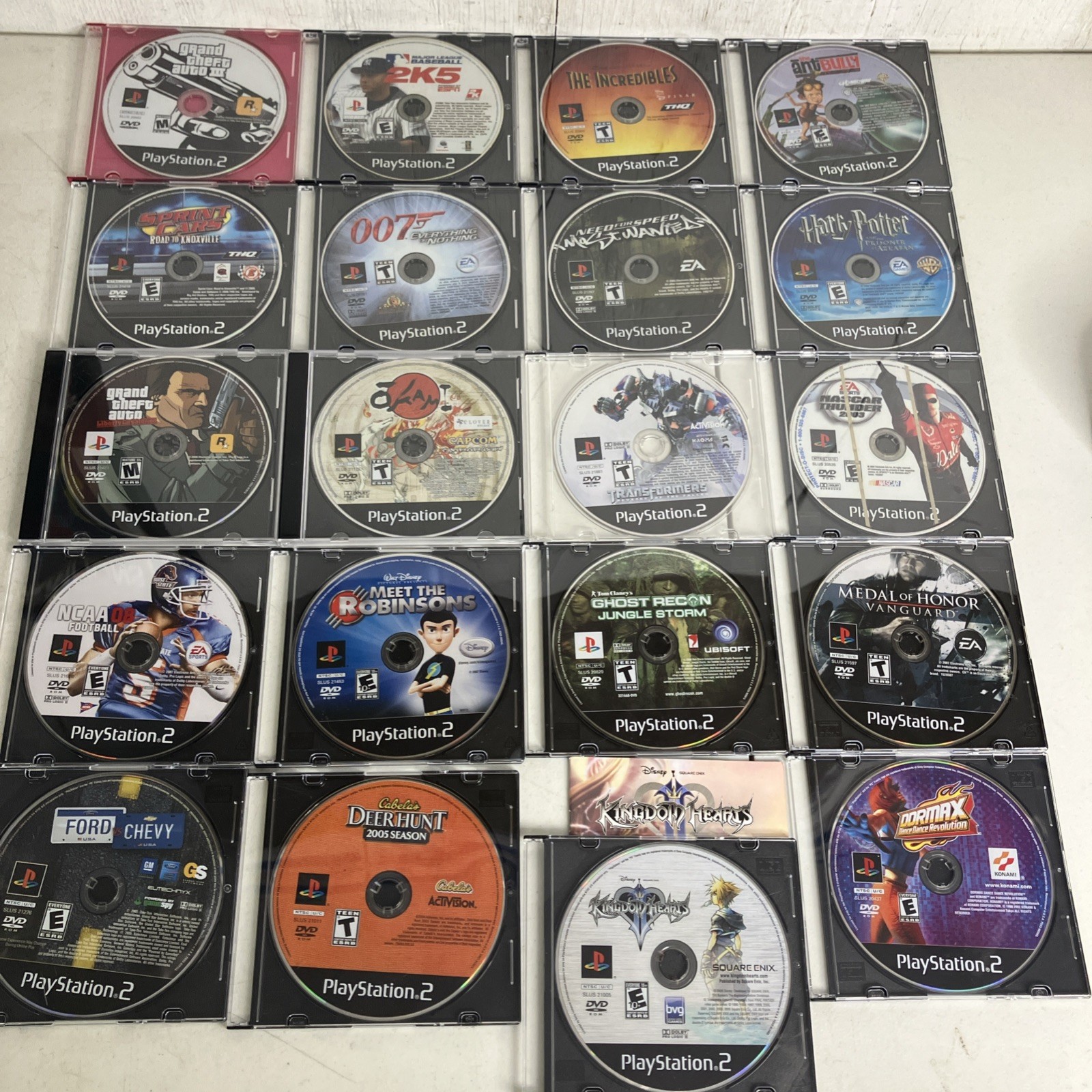 Sony PlayStation 2 PS2 Slim Console SCPH-70012 20 Games GTA 3 Liberty City Stor