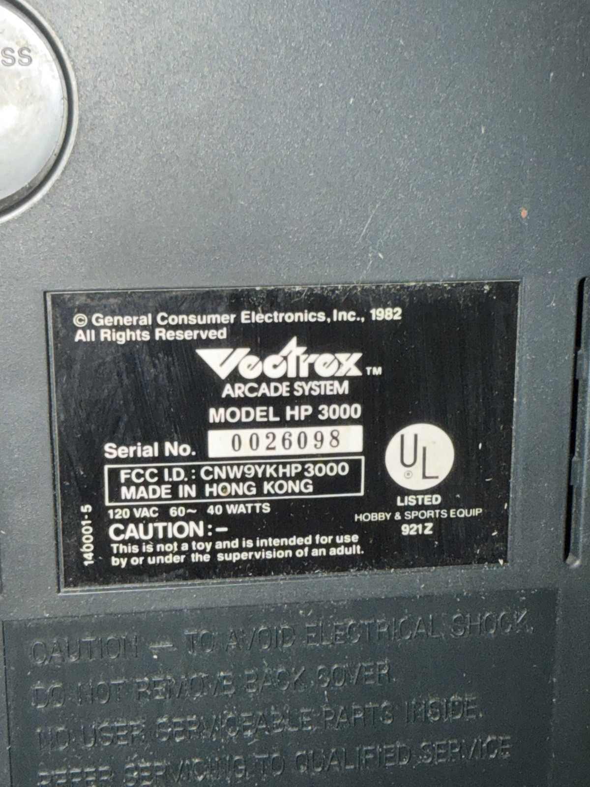 Vectrex Arcade console; 2 controllers PLUS boxed new controller 12 games overlay