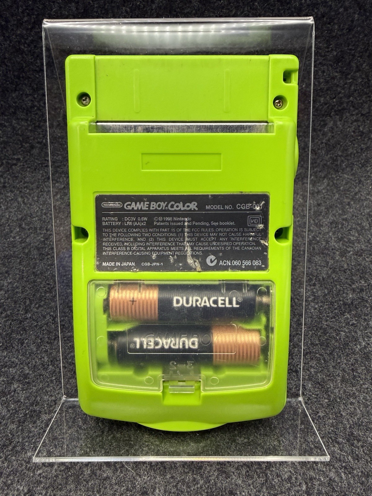Nintendo Game Boy Color Kiwi Green – Pokémon Screen – Headphone Audio Only