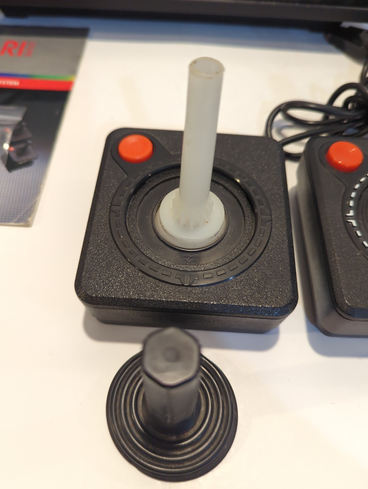 Atari 2600 Vader Black Console Bundle Cleaned Tested With 7 Games, two joysticks