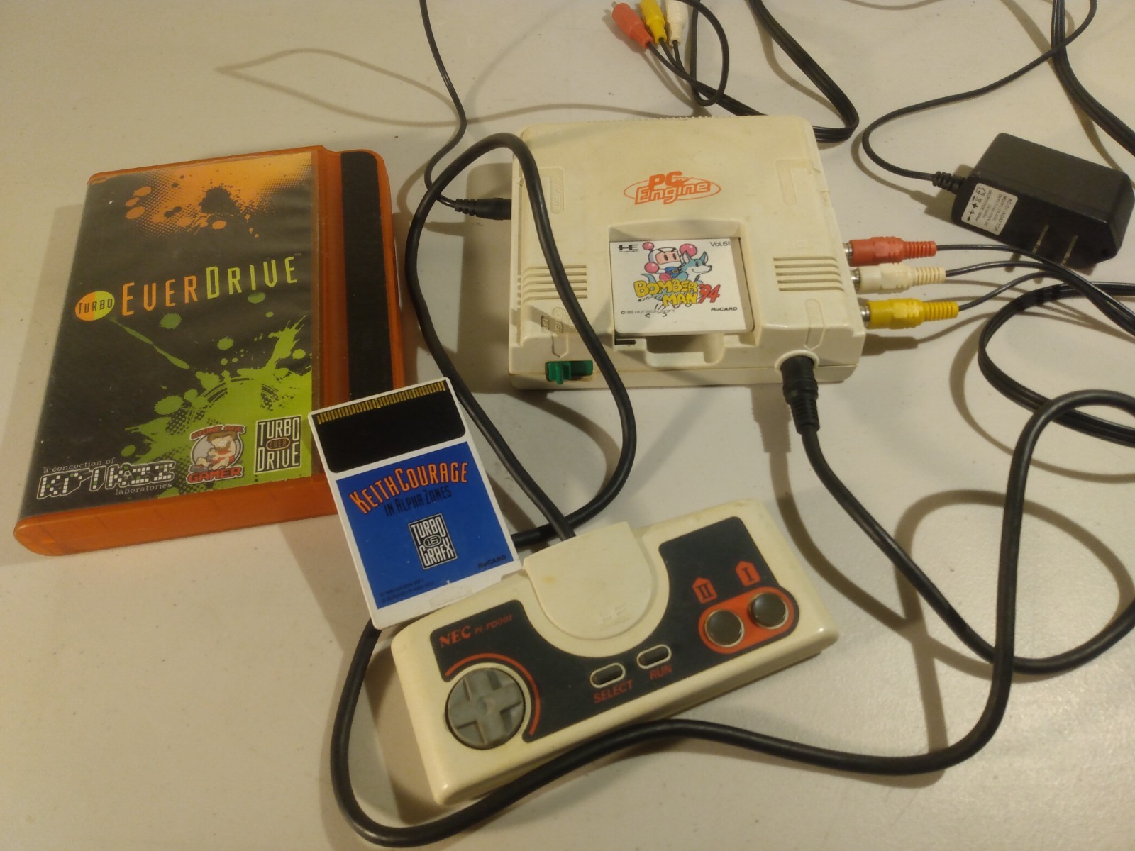 TV and PC Engine – JPN/US compatability switch/AV hookups! PLUS LOADED EVERDRIVE