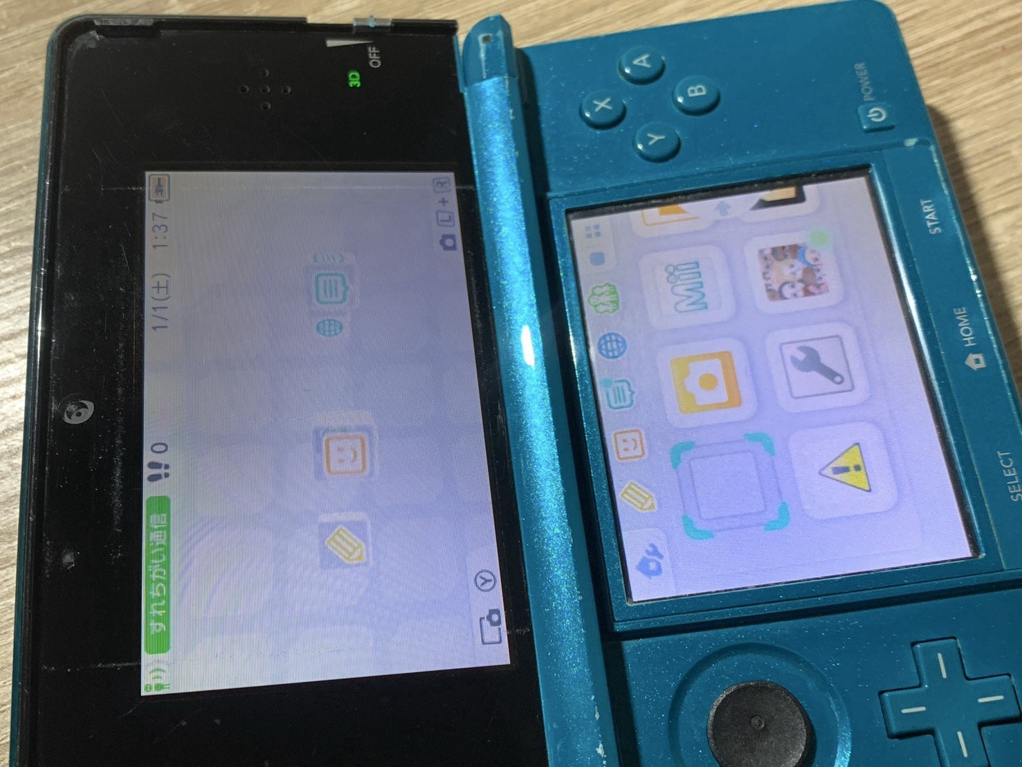 0689 Nintendo 3DS Aqua Blue Normal TESTED 290g
