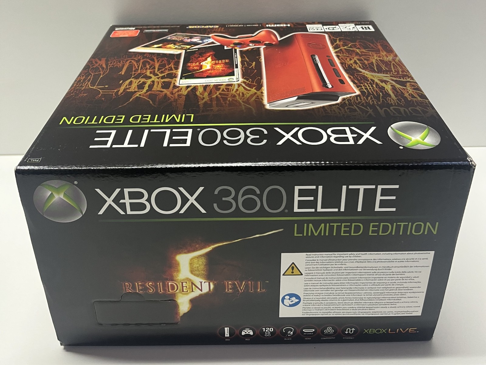 MICROSOFT XBOX 360 ELITE RESIDENT EVIL 5 EDITION 120GB RED CONSOLE NEW SEALED