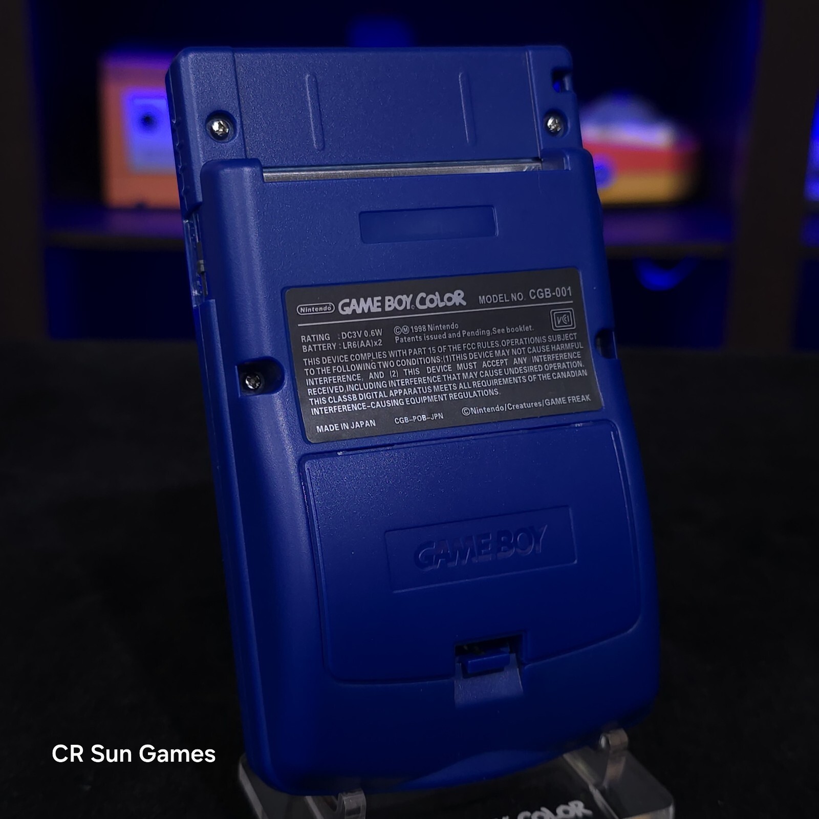 Blue Gameboy Color Console OLED Touch Screen GBC Game Boy