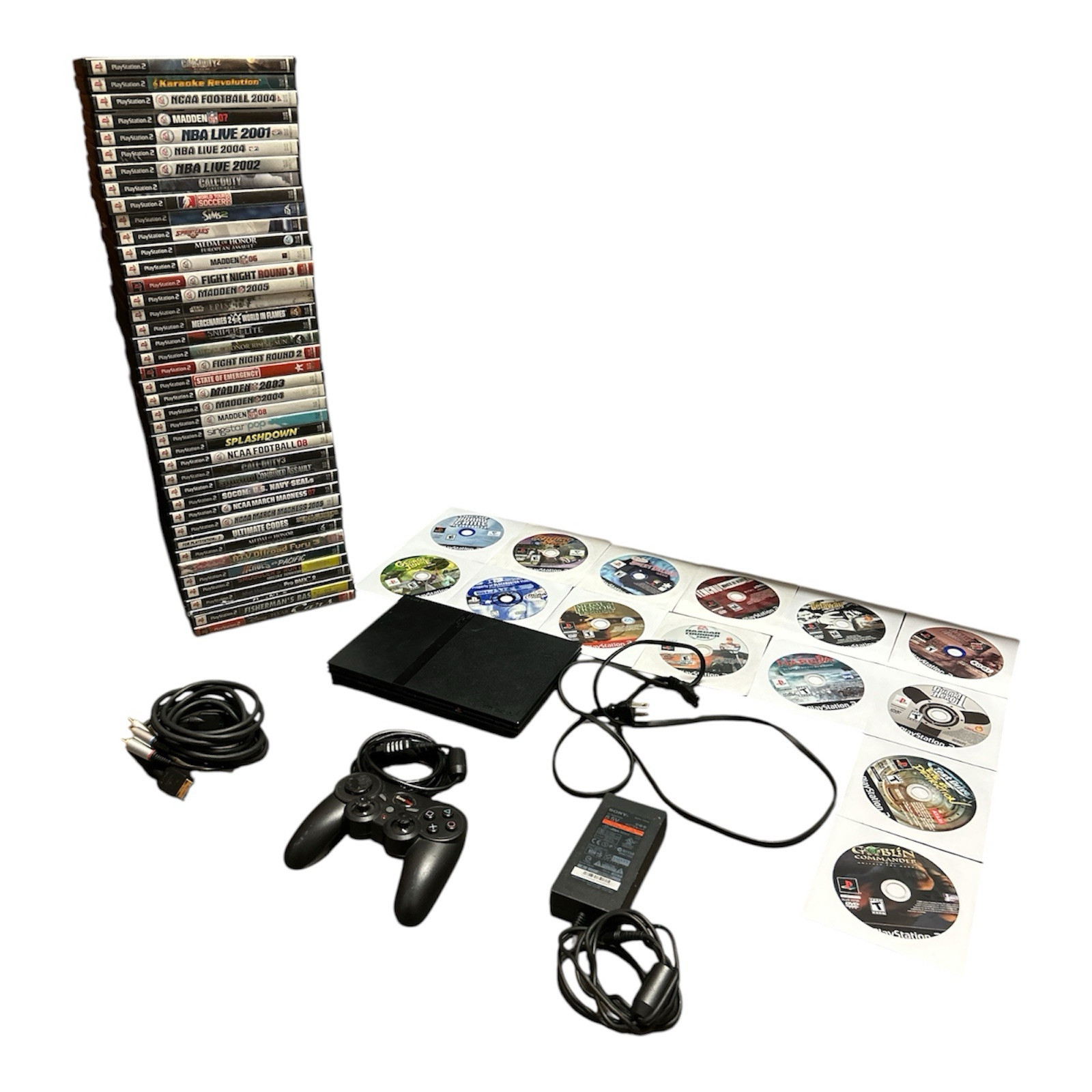 Sony PlayStation 2 Slim Launch Edition Charcoal Black Console (SCPH-77001) Lot