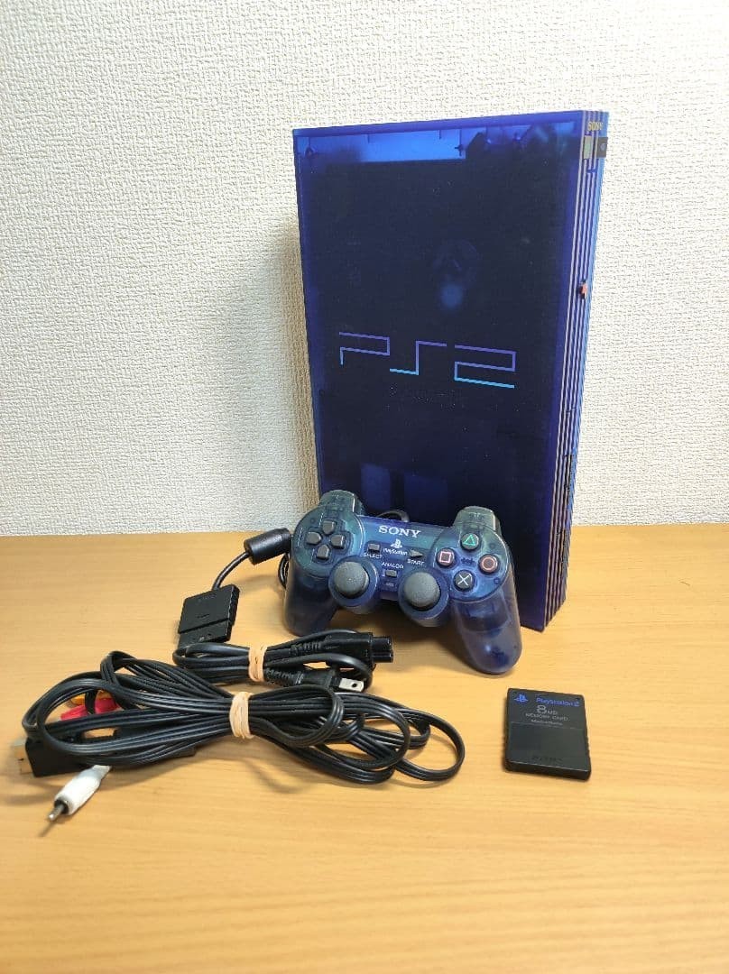 Sony PS2 Ocean Blue SCPH-37000L Console Controller Memory Card Tested