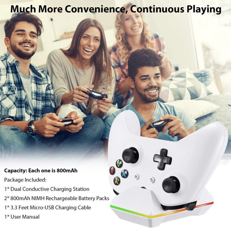 Controller Charger for Xbox One, CVIDA Dual Xbox One/One S/One Elite Charging St