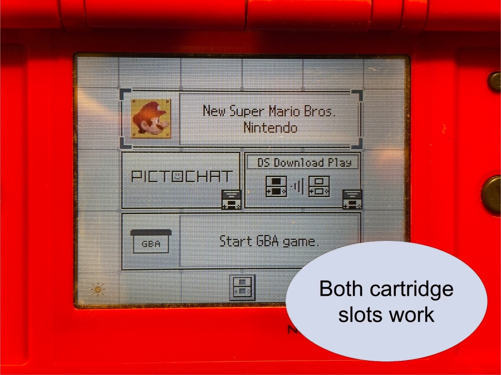 Nintendo DS Mario Red Handheld System – Good Condition! – TESTED & WORKING (08)
