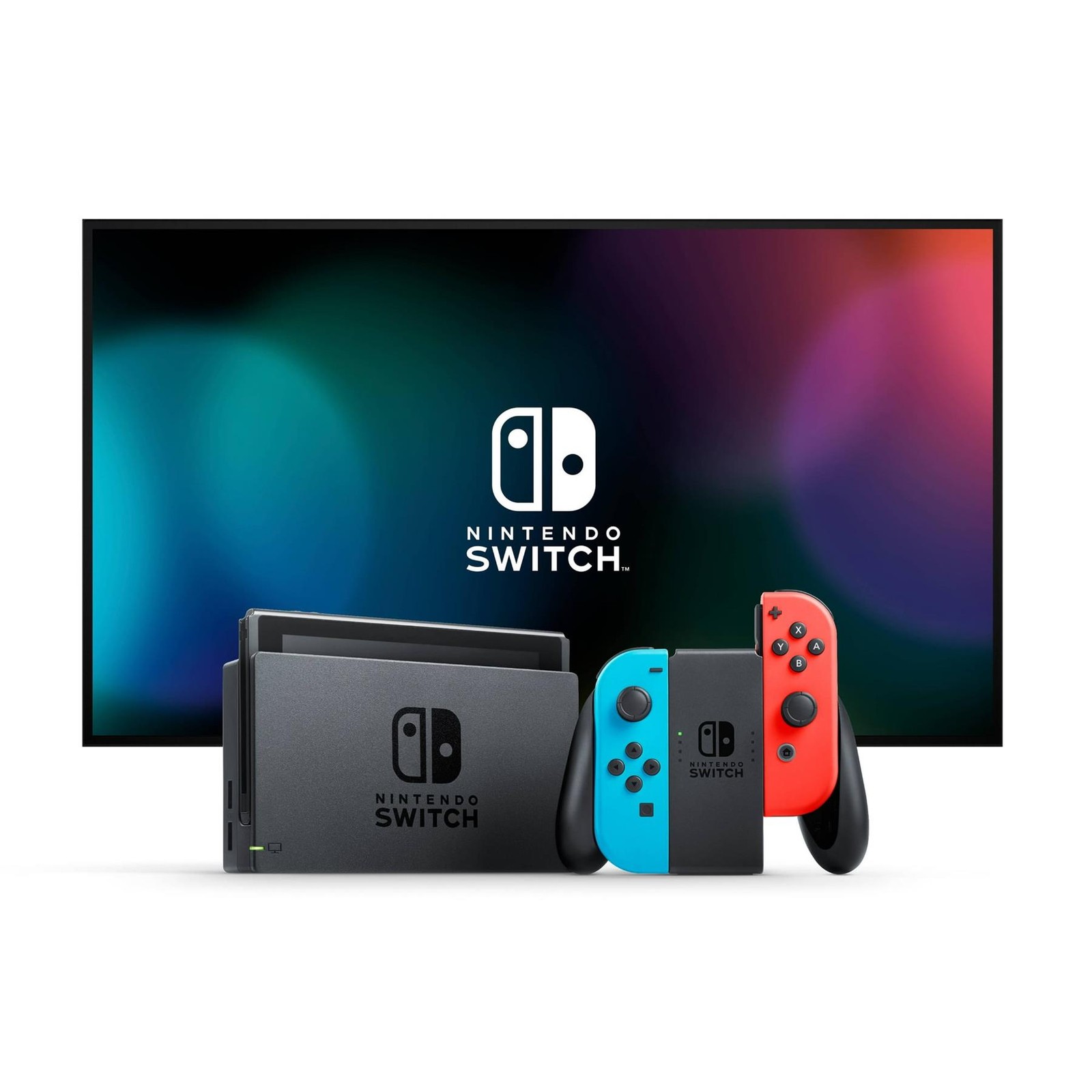 Nintendo Switch Neon Blue and Red Console & Charger Excellent Condition
