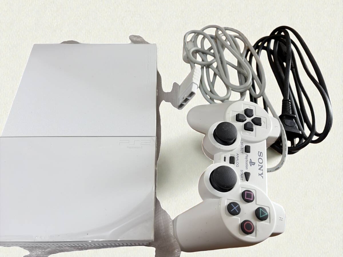 PS2 main unit ceramic white SCPH-90000CW Good Condition Tested From Japan