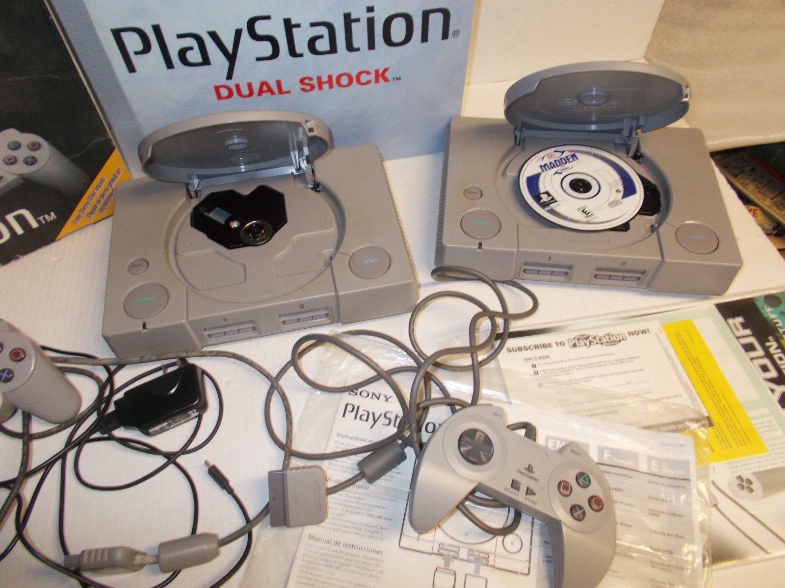 1999 & 1996 Playstation and Controller ,Box (AS IS)