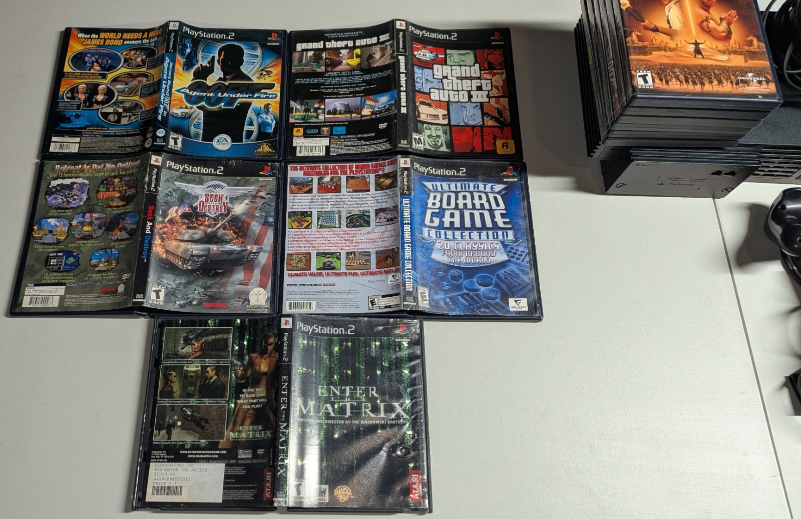 Playstation 2 System + Controllers + 11 Games Card GTA Crash PS2 Set Bundle Lot