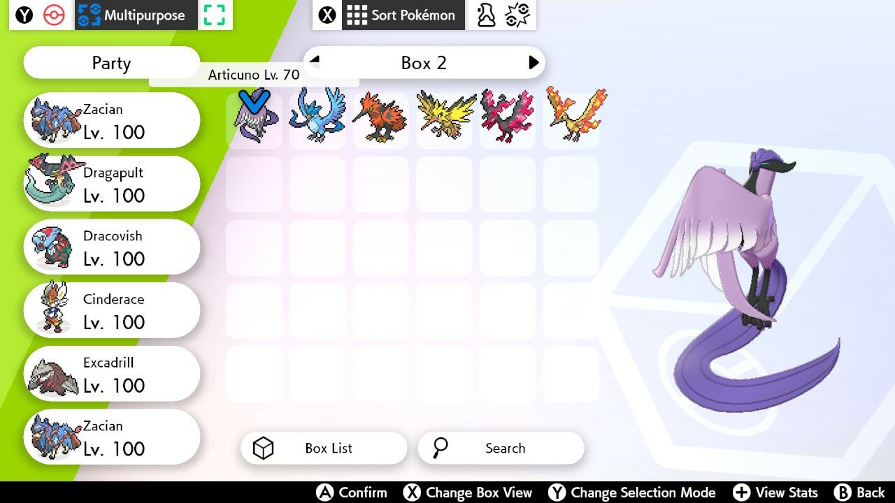 Pokemon Sword &Shield Legendary Birds 6IV Best EVs & Nature 🌟Shiny🌟, Non Shiny