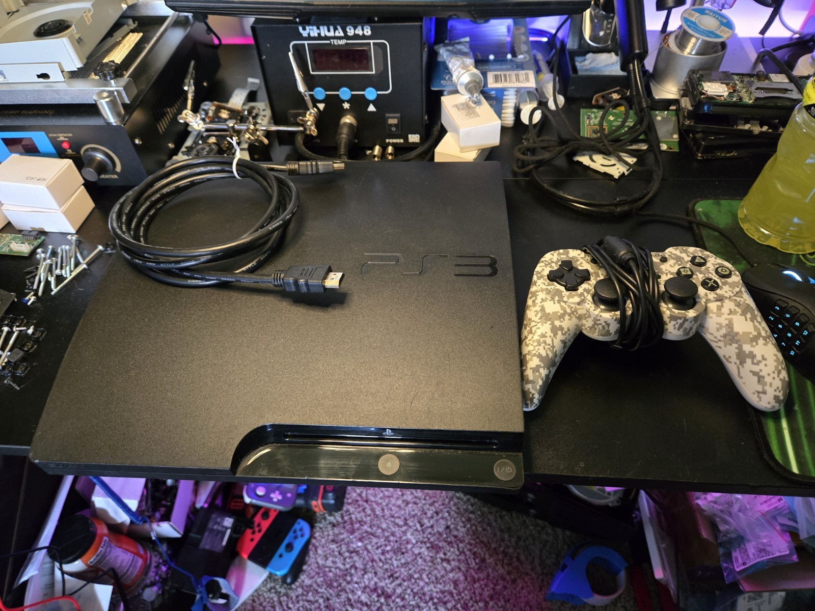 Sony PS3 Slim CECH-3001B 320GB HDD W Wired Controller And HDMI Tested & Working