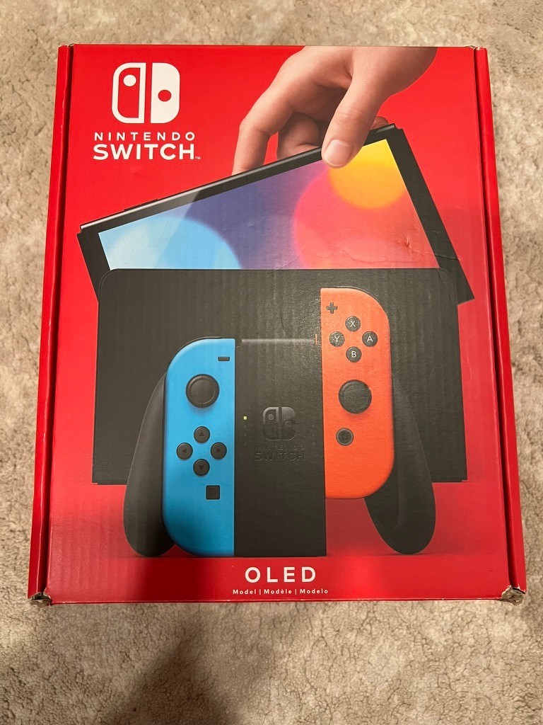 Nintendo Switch OLED + CASE *GREAT CONDITION* Console – 64GB Black/Blue