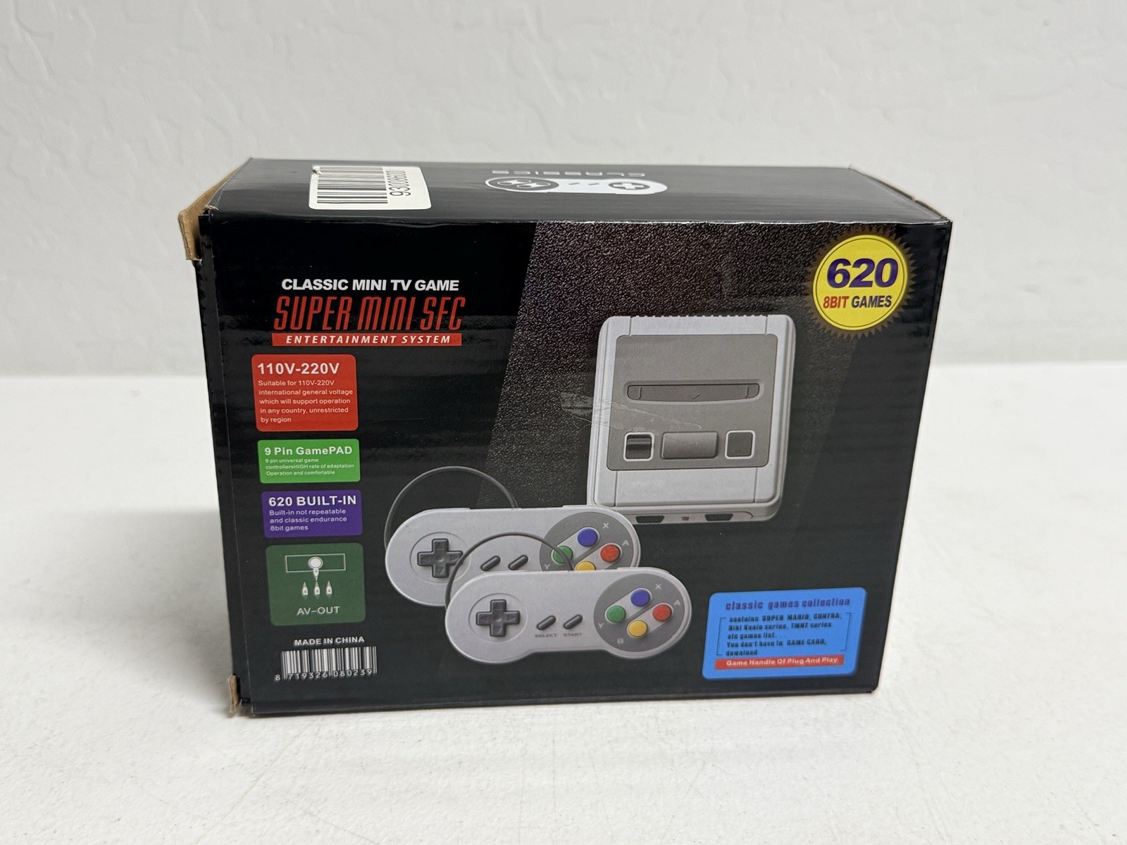Super Mini SFC Classic TV Game Console With Built-In Games & 2 Controllers