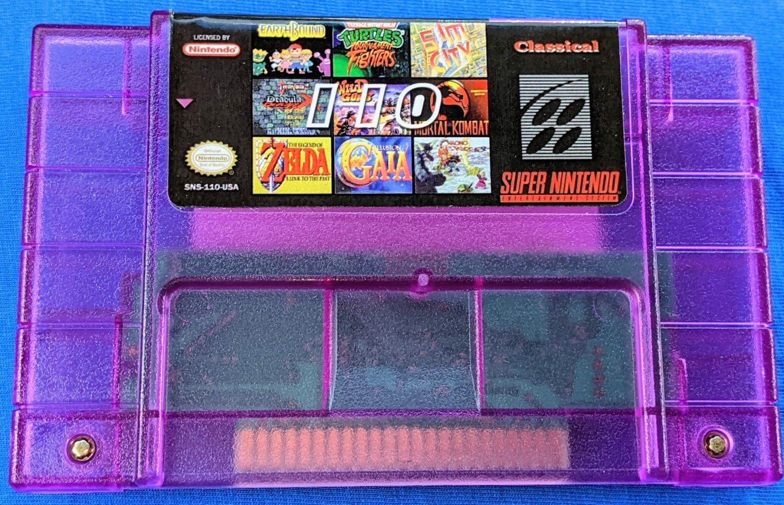 110 in 1 Classical Multi- Game Cartridge for Super Nintendo SNES Tested Works