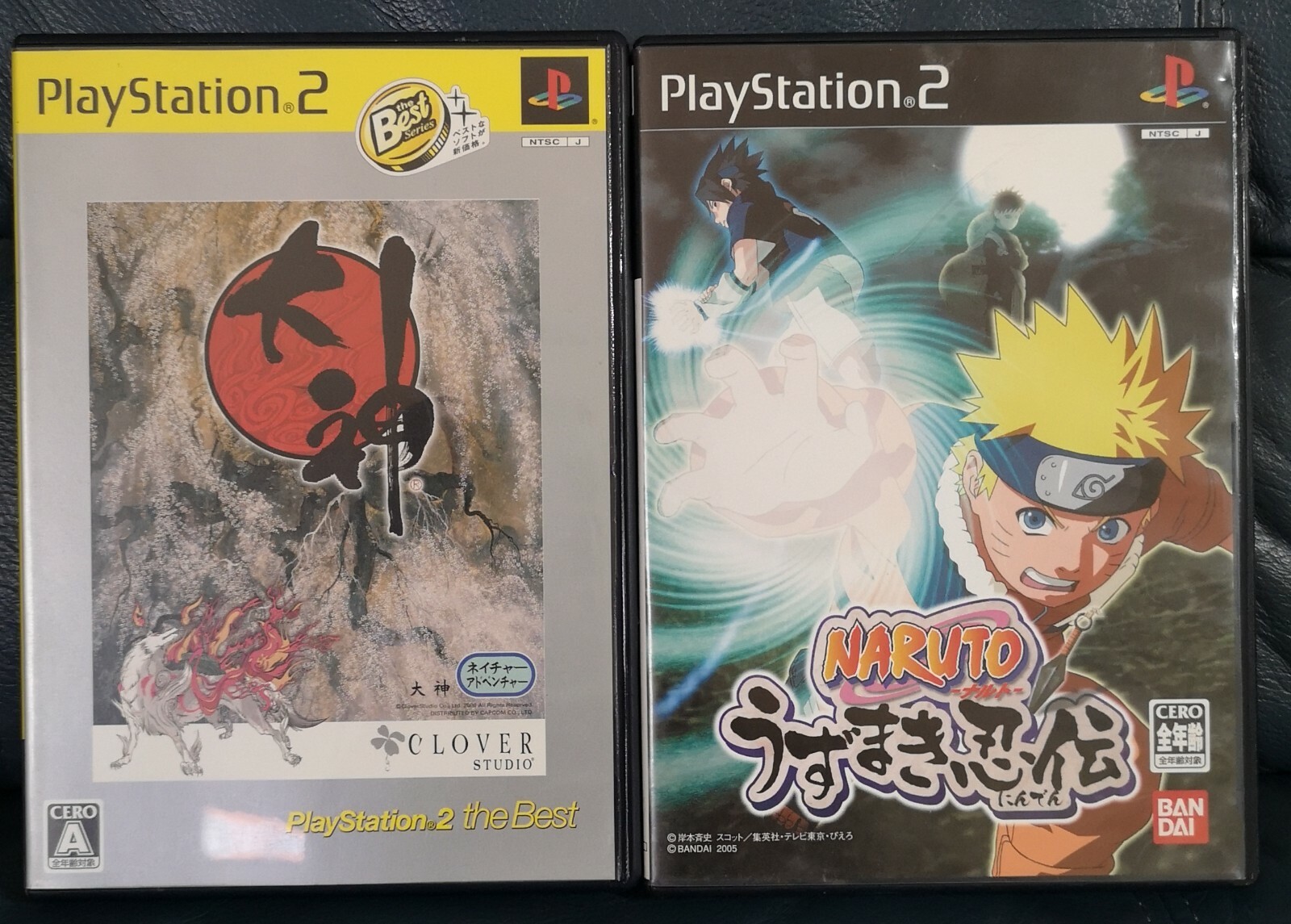 OKAMI PS2 +NARUTO Uzumaki Ninden PS2 games Legacy Greatest Hits , CAPCOM JAPAN