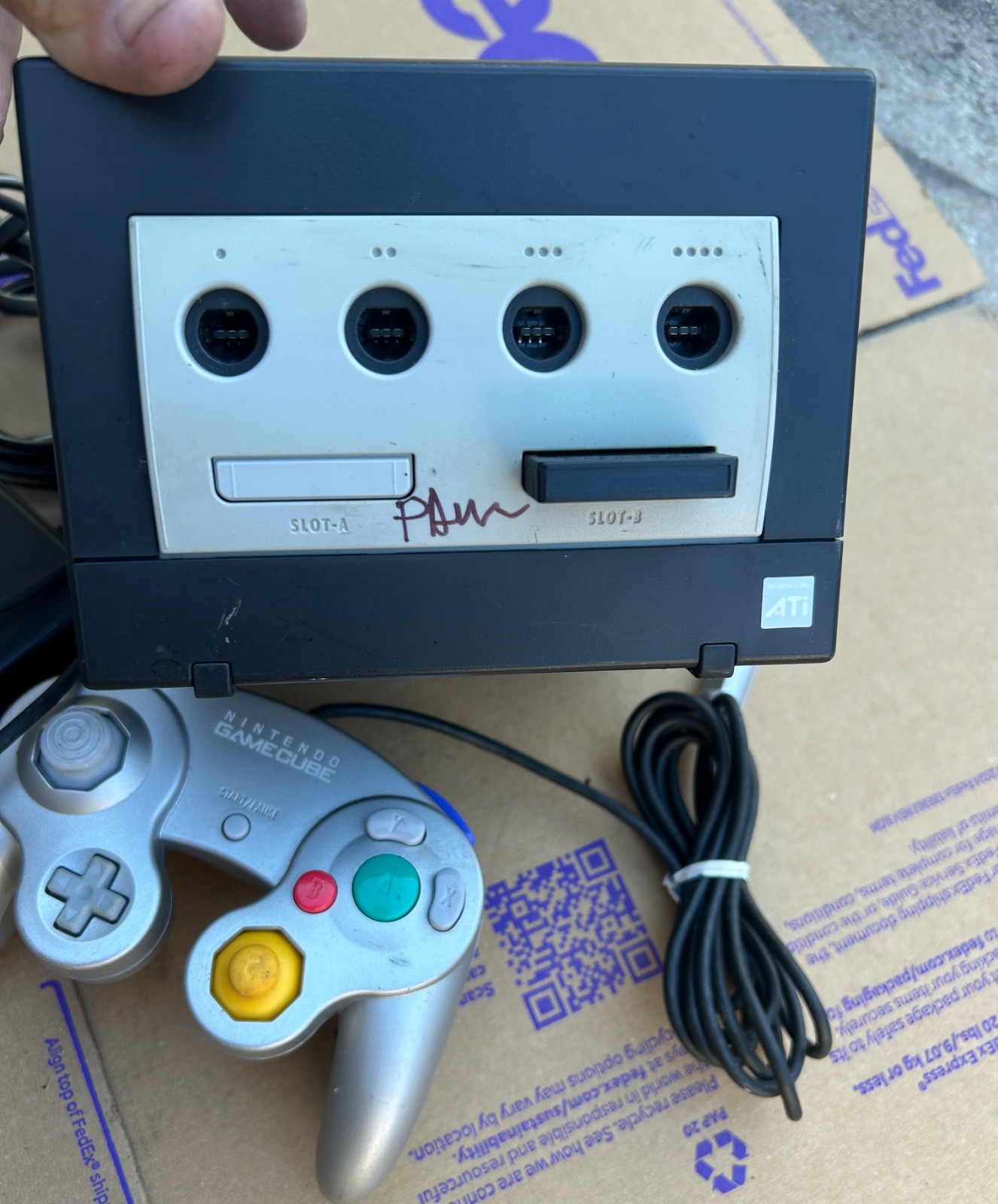 Nintendo GameCube #2 Console Bundle Tested Works OEM Controller Cables DOL-001