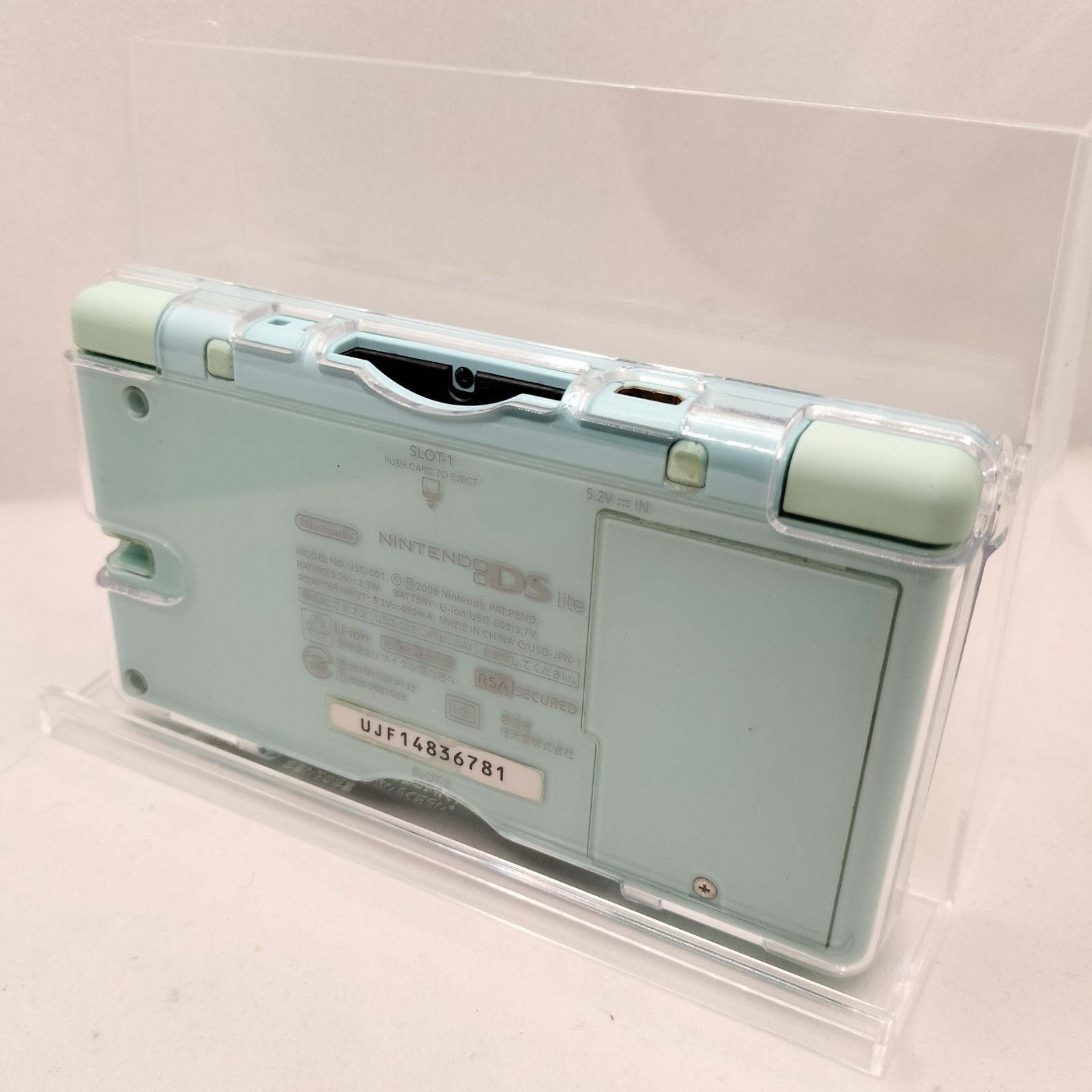 Nintendo DS Lite Ice Blue Console USG-001 Bundle Small Hinge Crack Works Great