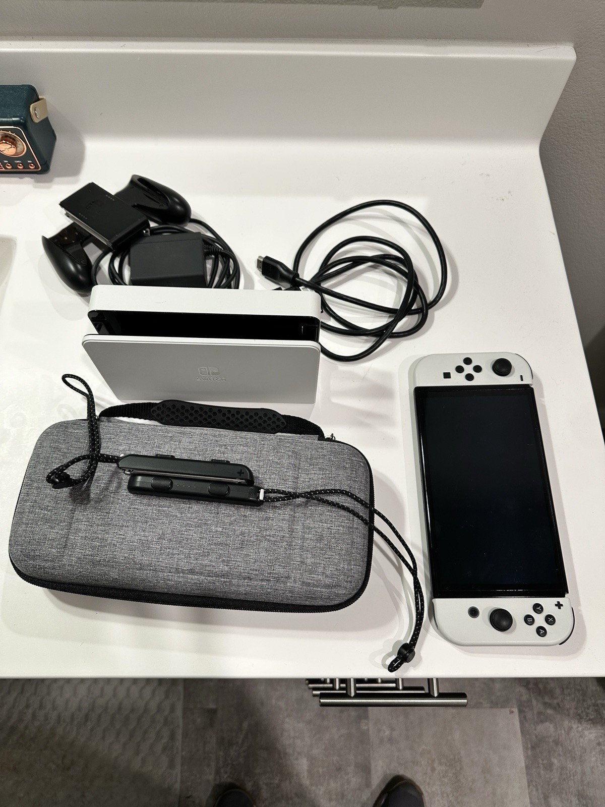 Nintendo Switch OLED Model White Joy-Con Console 64GB with Dock, Case & Cables