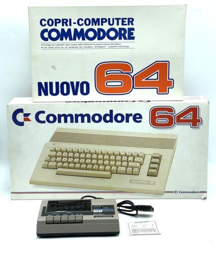1986# CBM COMMODORE 64 KEYBOARD + DATASSETTE+ BOX+ KEYBOARD COVER #