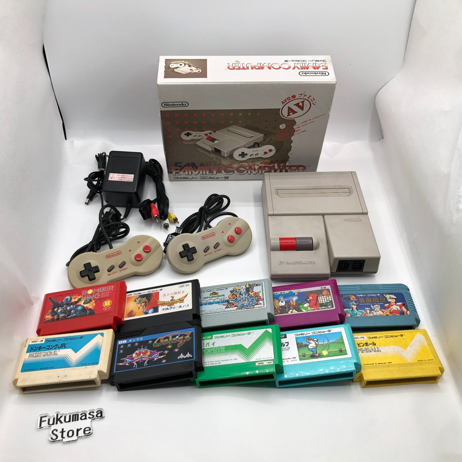 Nintendo New Famicom Console AV HVC-101 Box Bundle Games Japan NES Tested