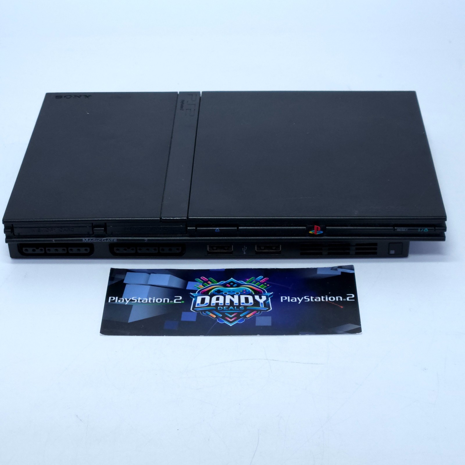 PS2 Console Slim Playstation 2 Black System W/ 2 Controllers + Memory Card
