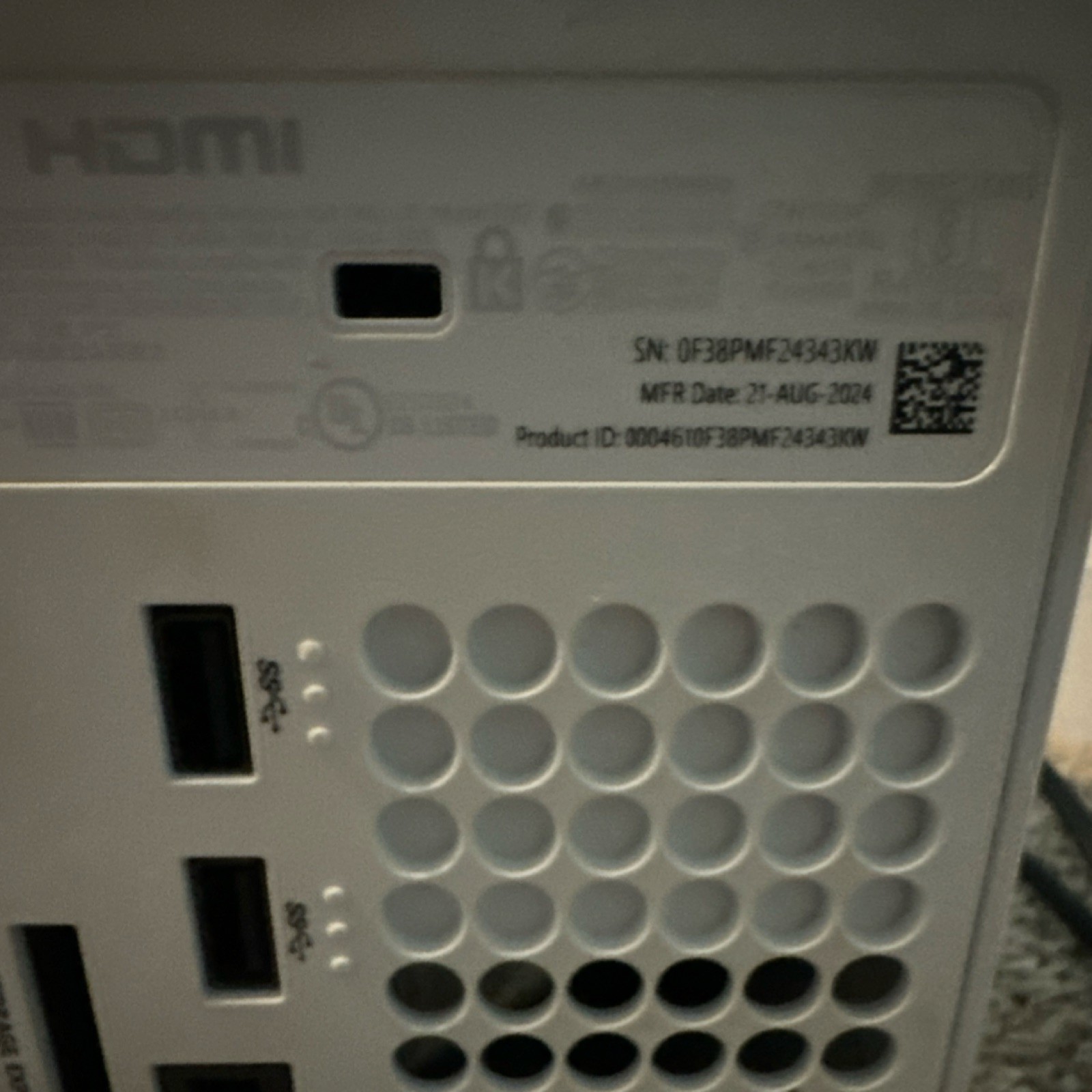 Microsoft Xbox Series X White Console with HDMI & USB-A Connectivity
