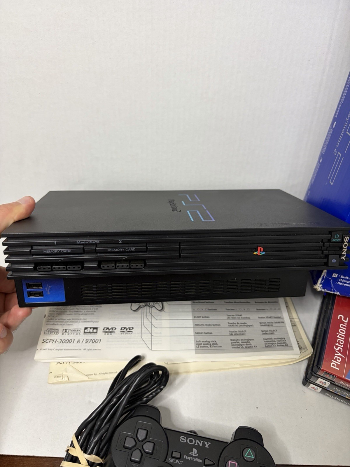 Sony PlayStation 2 PS2 Black Console Gaming System SCPH-50001 CIB w/Games Tested