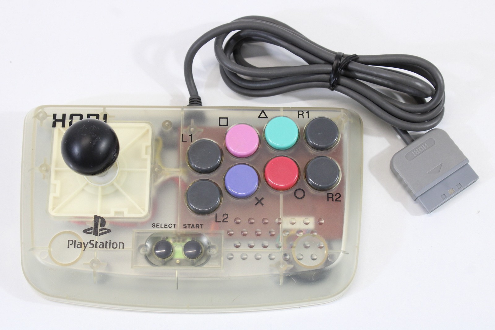 Hori Compact Joystick Controller HPS-29 Clear White Arcade Sony PlayStation PS2