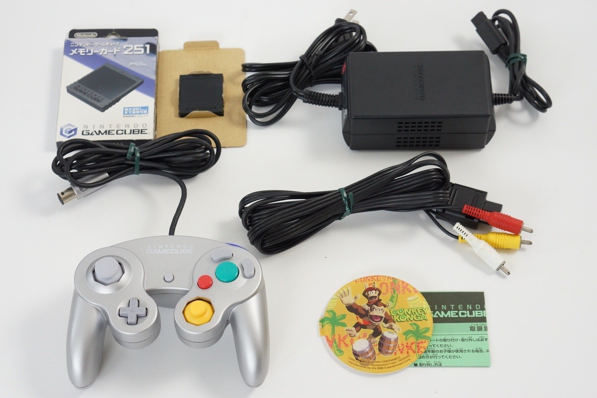 GameCube Silver Console + Donkey Konga Starter Boxed Tested System DNH10341950