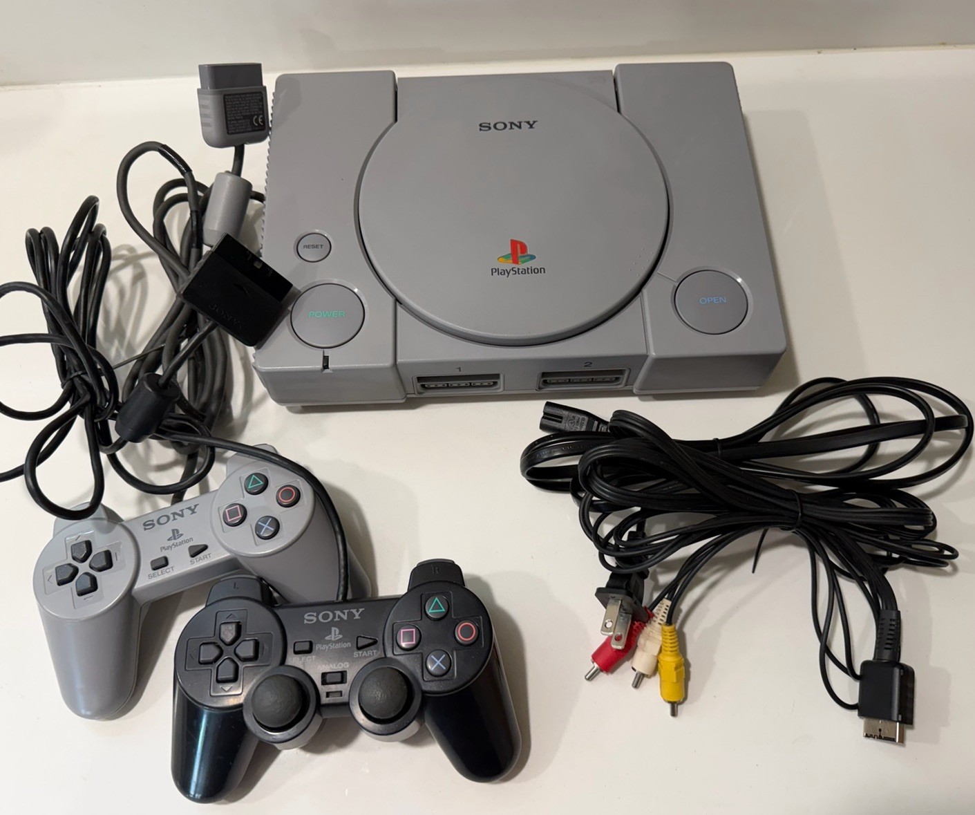 Sony PlayStation 1 PS1 SCPH-5501 Game Console – 2 Remotes And Cords *Working