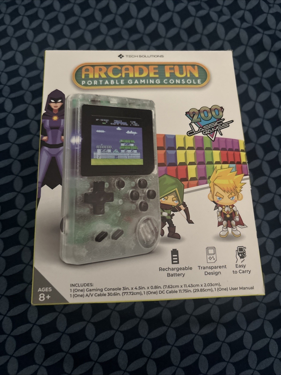 Tech Solutions Arcade Fun Portable Gaming Console Brand New Portable System 1E