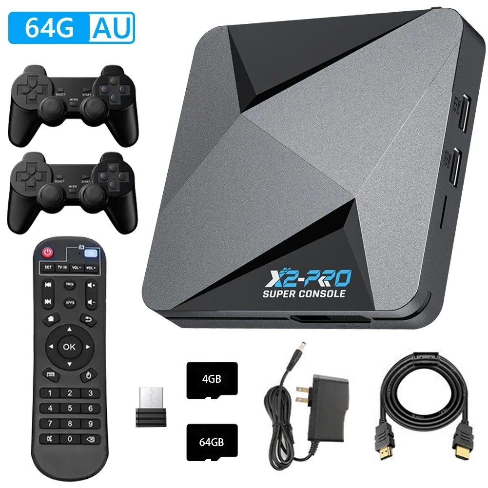 X2 PRO Retro Game Console 4K 256GB 100K+ Games, 60+ Emulators, Android 9.0