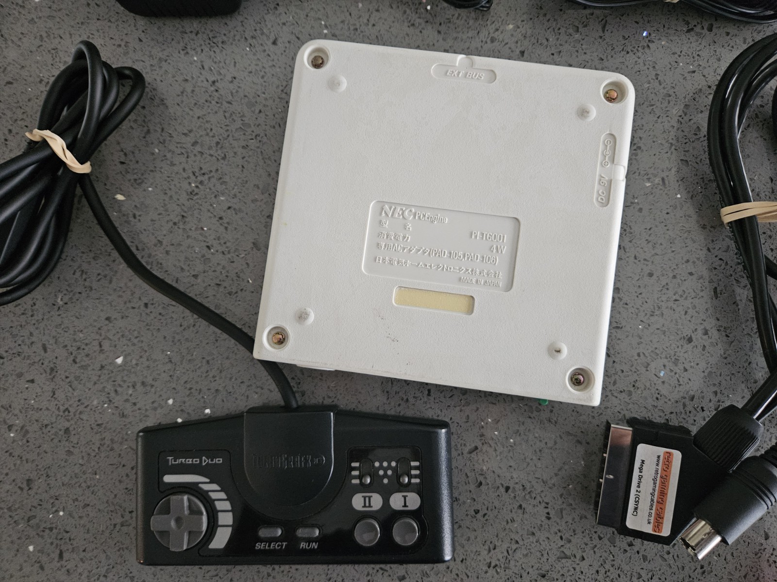 PC Engine/TurboGrafx-16 Console w RGB & Jailbar Fix, TurboDuo Pad, SCART, PSU…