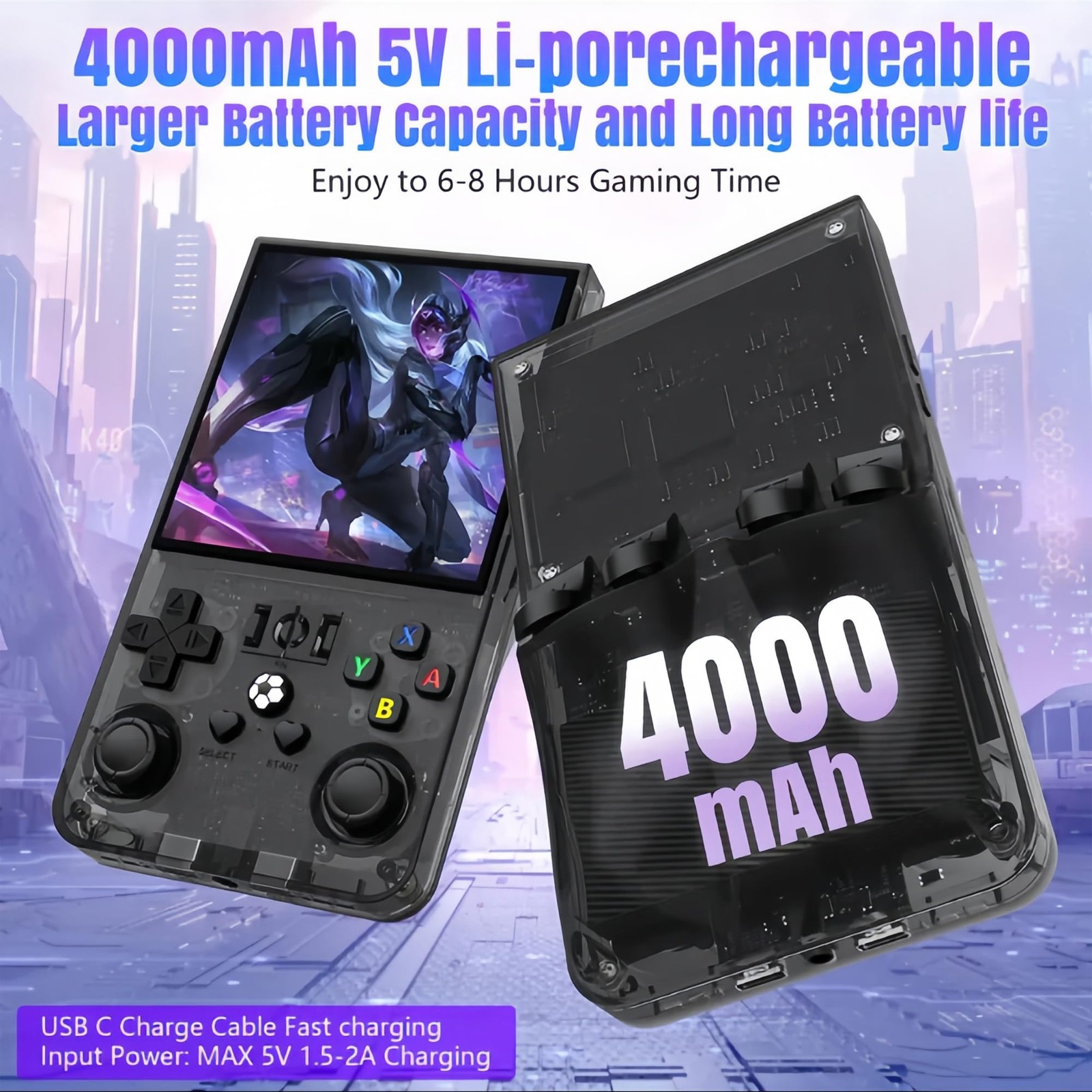R36MAX Retro Game Console with Star Card & Black Gold Bag | 4 Inch IPS Screen…