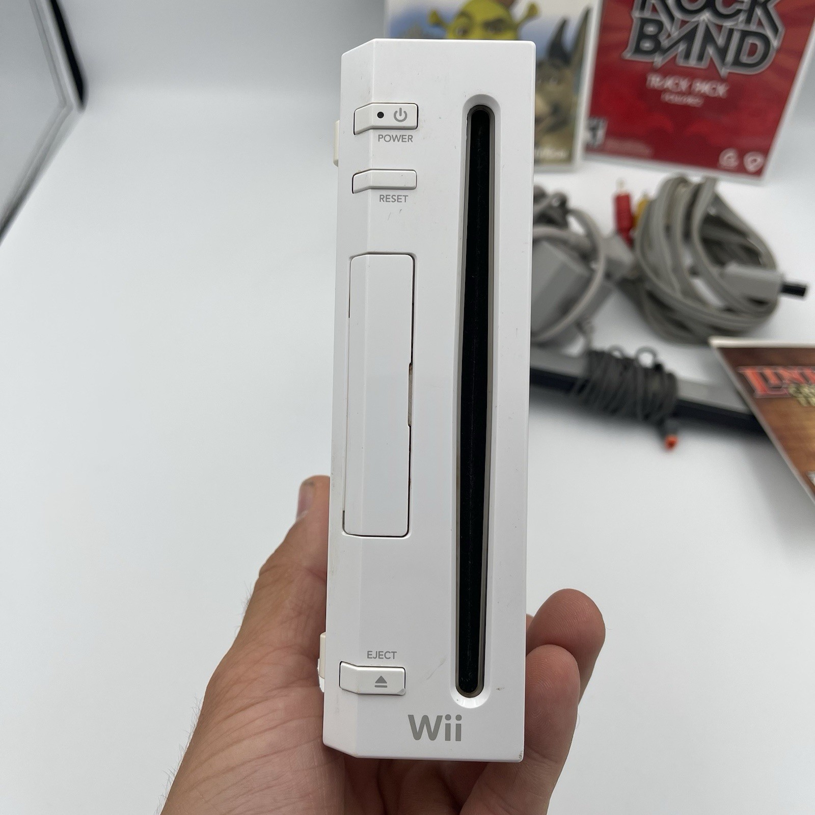Nintendo Wii RVL-001 Console Bundle – Tested Works – White Gamecube Compatible