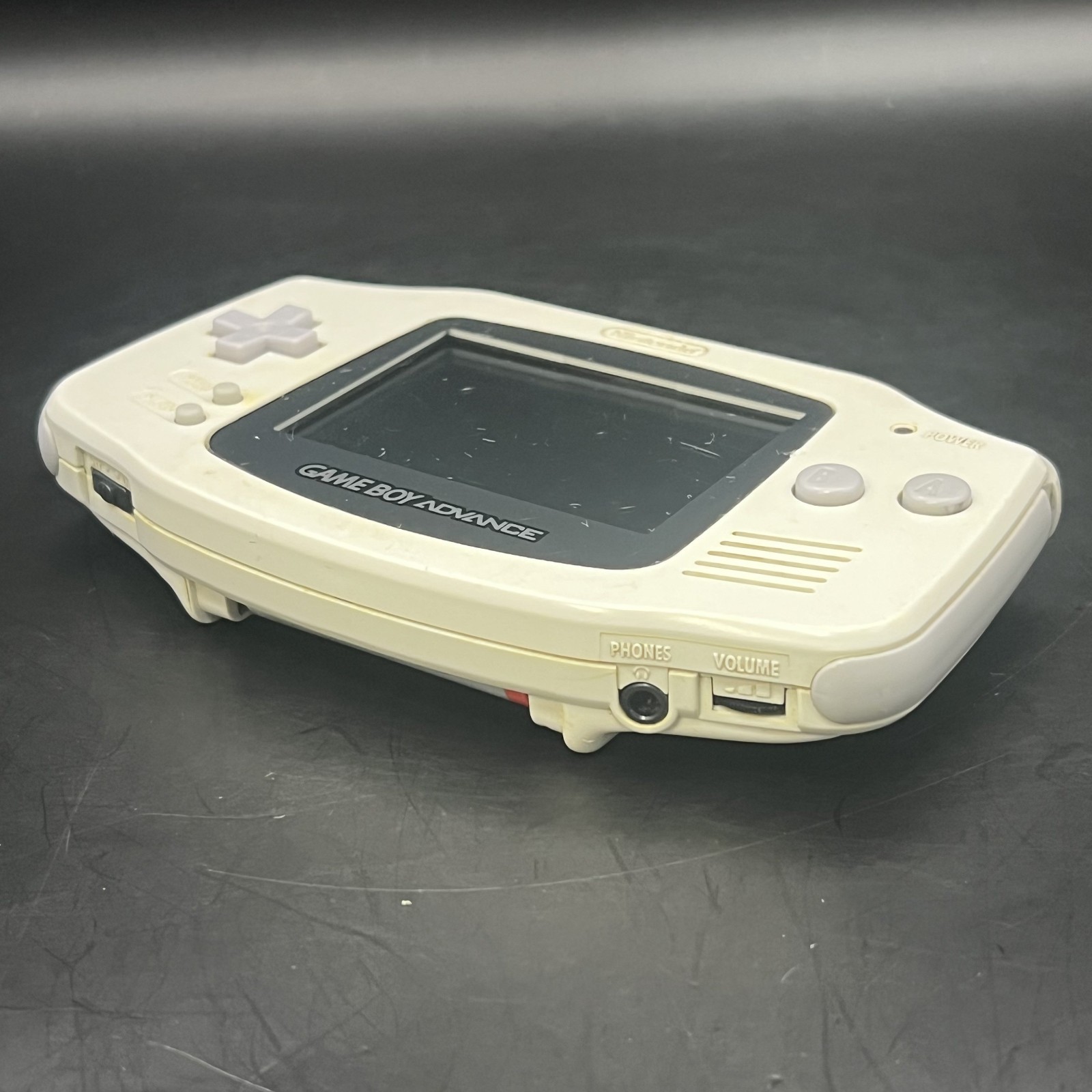 Nintendo Game Boy Advance White Handheld Console AGB-001 No Cover Working!