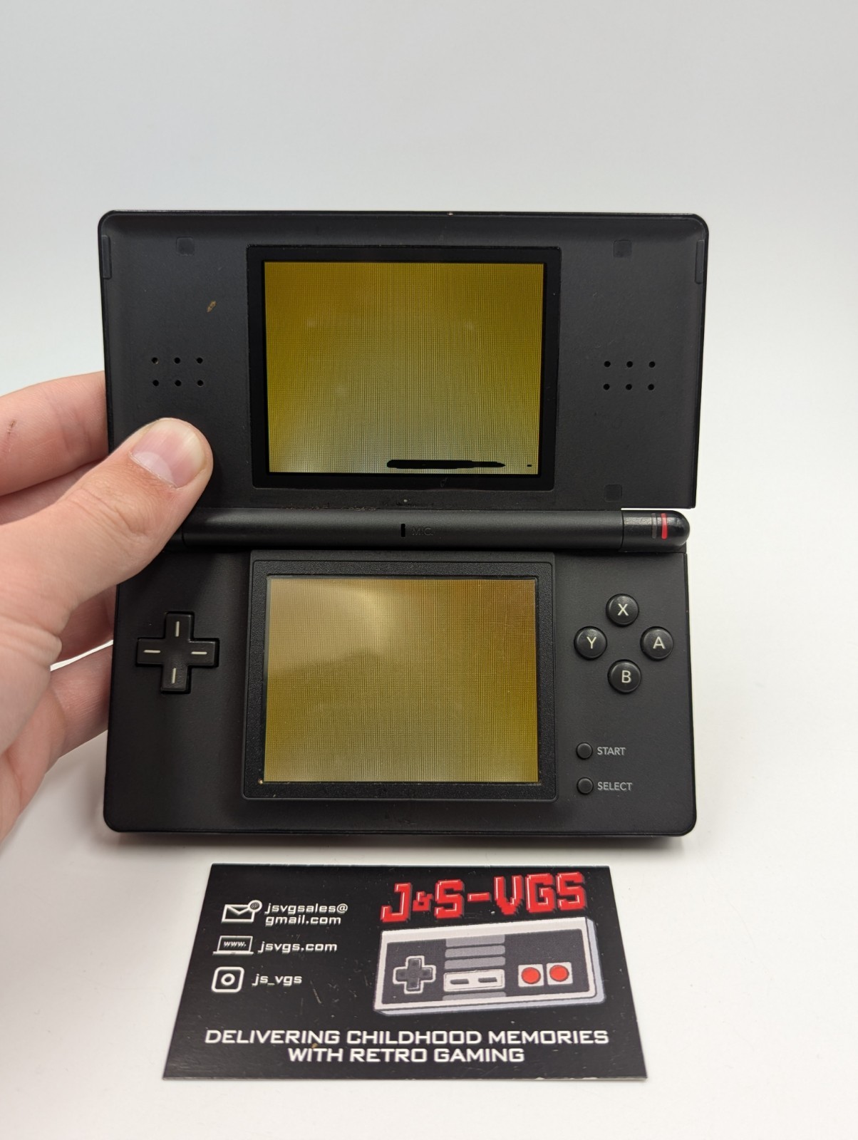 Ninto DS Lite Onyx Black Console Only Damaged Screen No Charger Tested