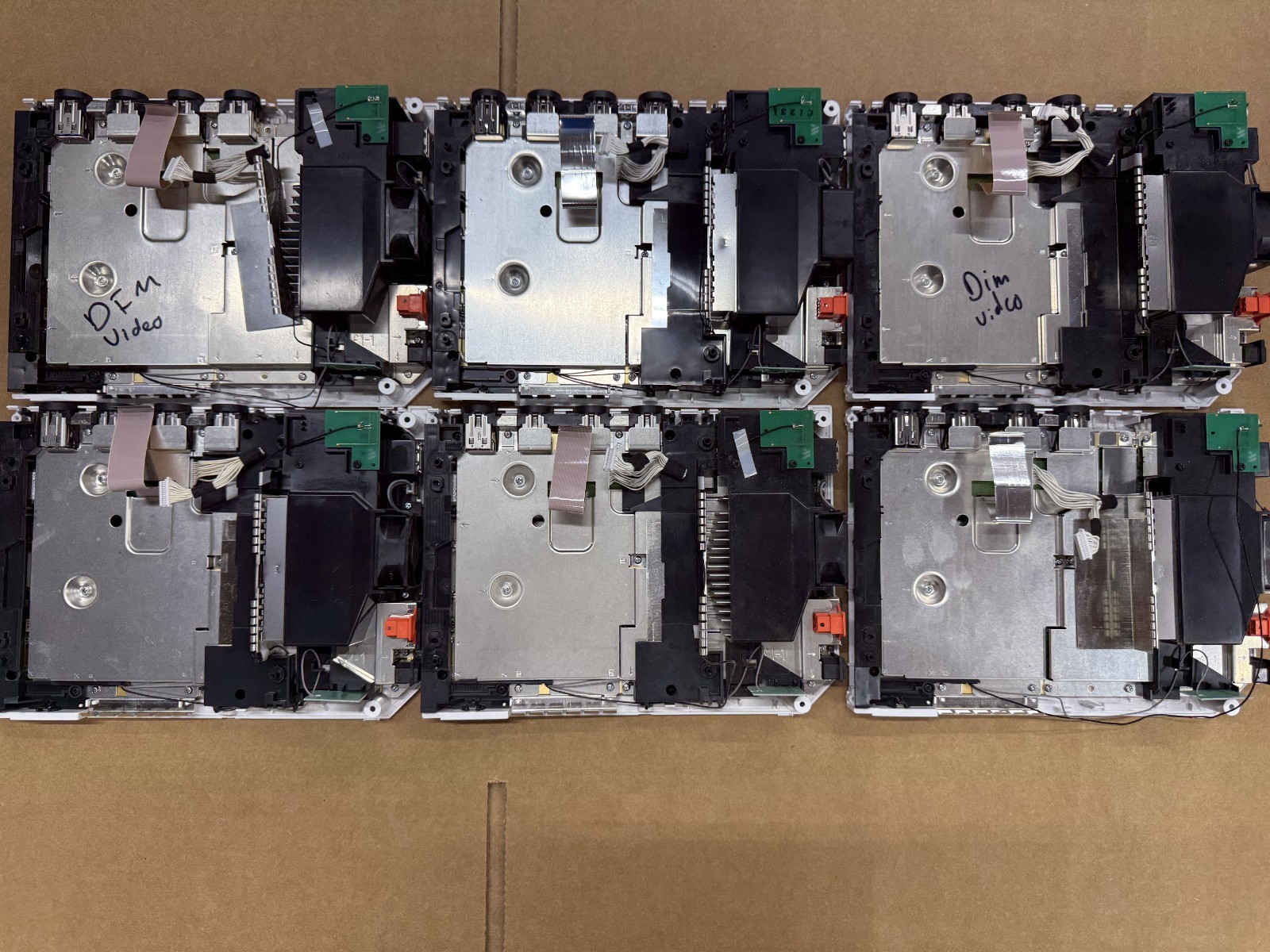 Lot of 6x RVL-001 Nintendo Wii Console Motherboard w/Bottom For Parts or Repair