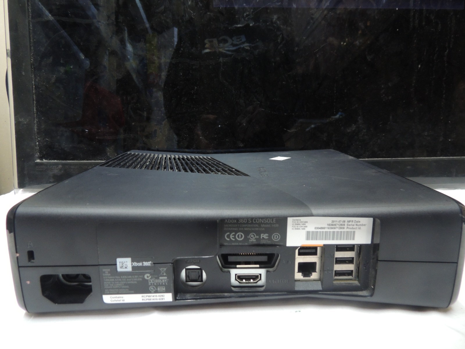 Microsoft Xbox 360 S Console – Black w controller NO power adapter #6
