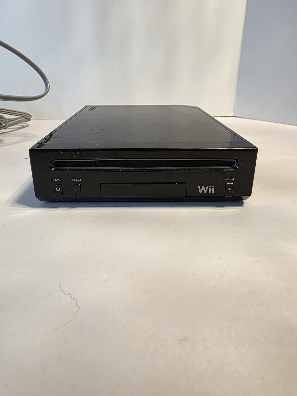 Nintendo Black Wii Console Tested Working With Power, AV Cable, And Sensor Bar