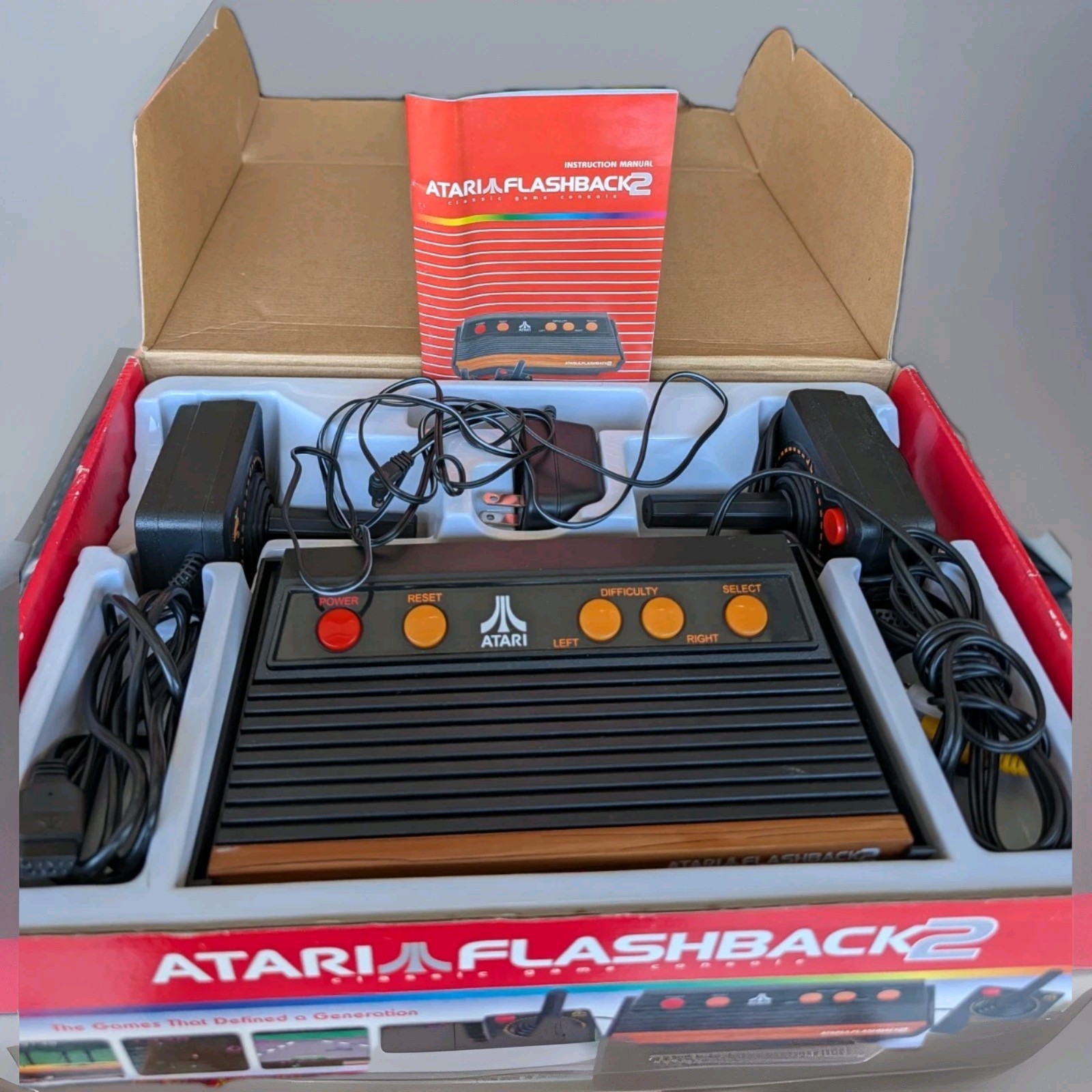 Atari Flashback 2 Launch Edition Plug & Play Retro TV Game Console Complete CIB