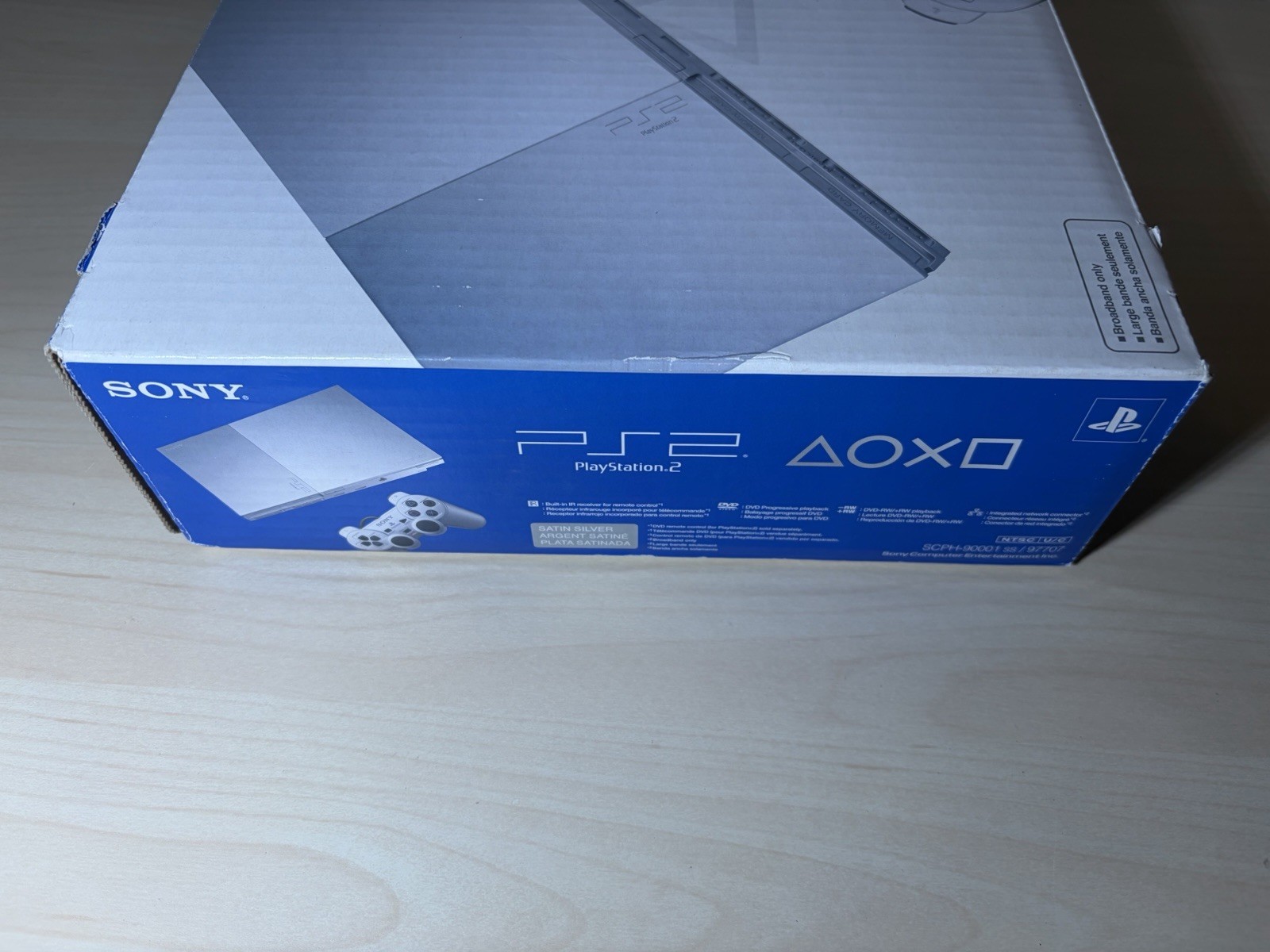 Sony PlayStation 2 PS2 Silver Slim Console In Box – SCPH-90001 – New Controller